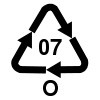 Номер 7 – поликарбонат, пенополистирол (пенопласт), ABS-пластик, полиамид и другие виды пластмасс. Буквенная маркировка O или OTHER.